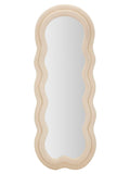 Specchio da parete in velluto crema, 60x4x160 cm – Miki