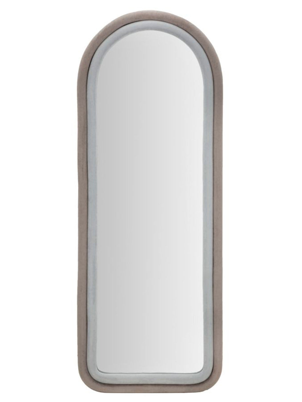 Specchio da parete in velluto grigio, 60x4x160 cm – Cloe