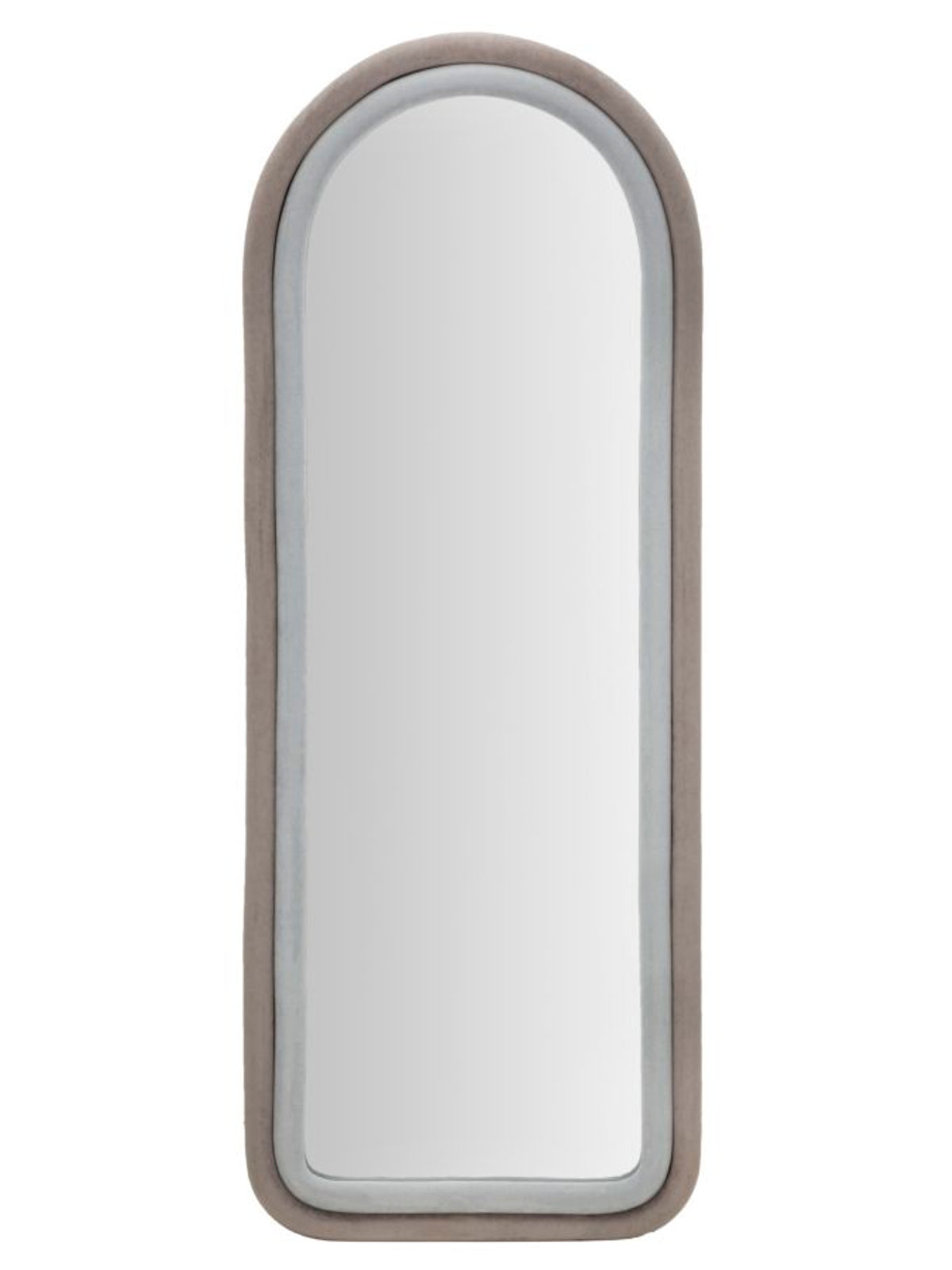 Specchio da parete in velluto grigio, 60x4x160 cm – Cloe
