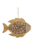 Decorazione da parete in legno naturale, 42,5x2x28,5 cm – Pesce da appendere
