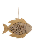 Decorazione da parete in legno naturale, 42,5x2x28,5 cm – Pesce da appendere