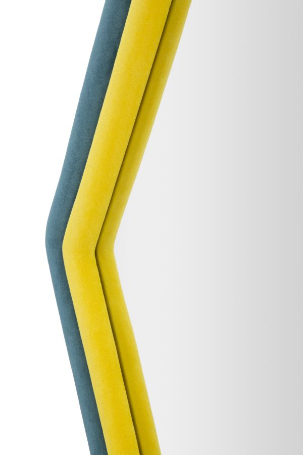 Specchio da muro Tony Velluto Blu/giallo - foto 3