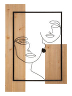 Pannello decorativo da parete in ferro nero, 63x2x90 cm – Faces Wood