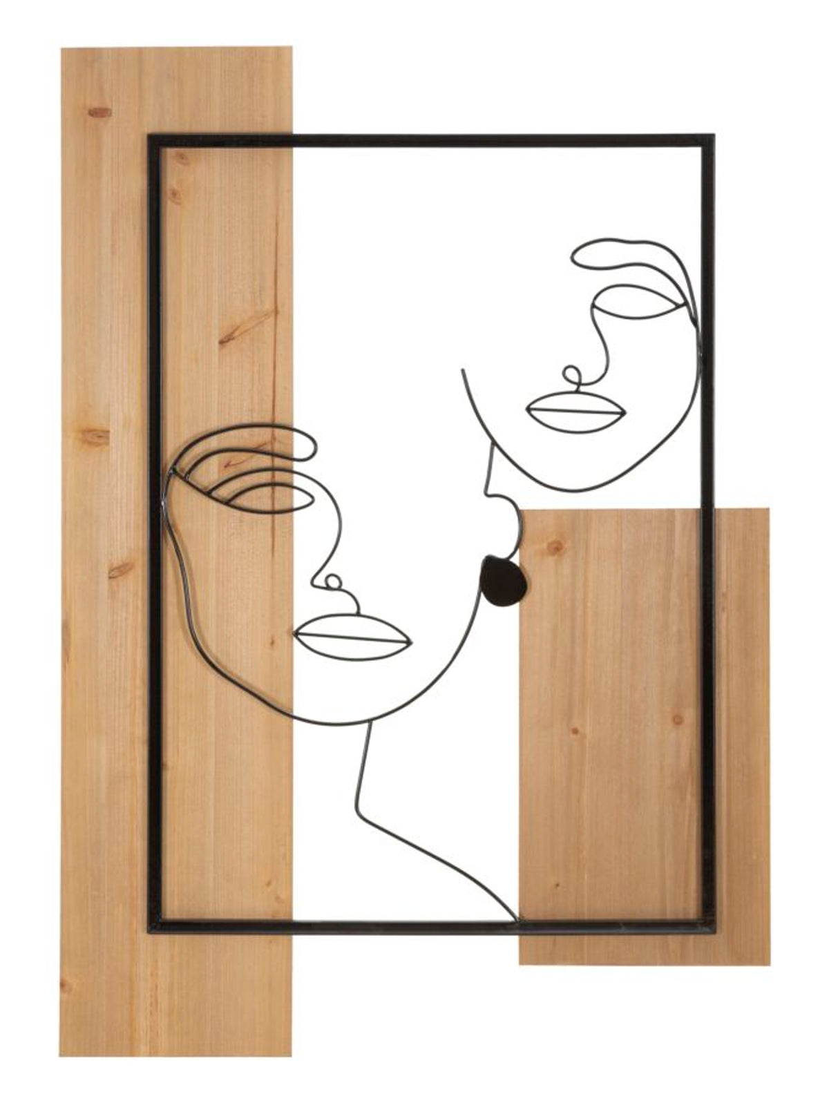 Pannello decorativo da parete in ferro nero, 63x2x90 cm – Faces Wood