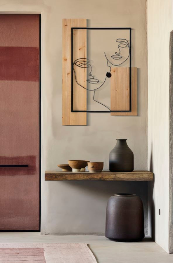 Pannello da muro Faces ferro e Wood, 63x2x90 cm – dettaglio 4