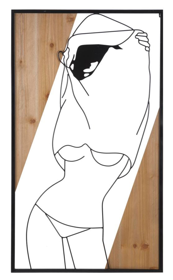 Pannello da muro Strip ferro e Wood, 50x2x90 cm