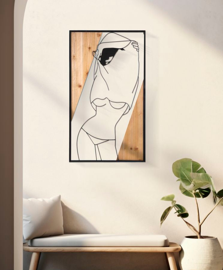 Pannello da muro Strip ferro e Wood, 50x2x90 cm – dettaglio 4