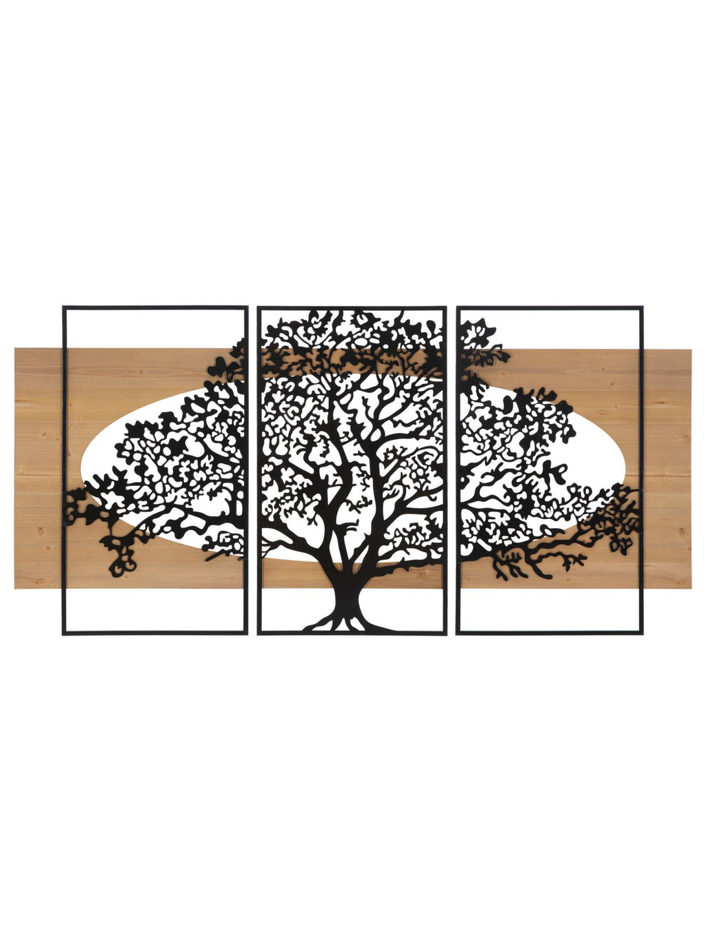 Pannello decorativo da parete in ferro nero, 176x2x90 cm – Tree Wood
