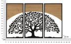 Pannello da muro Arc ferro e Wood set 3PZ, 105x2x70 cm