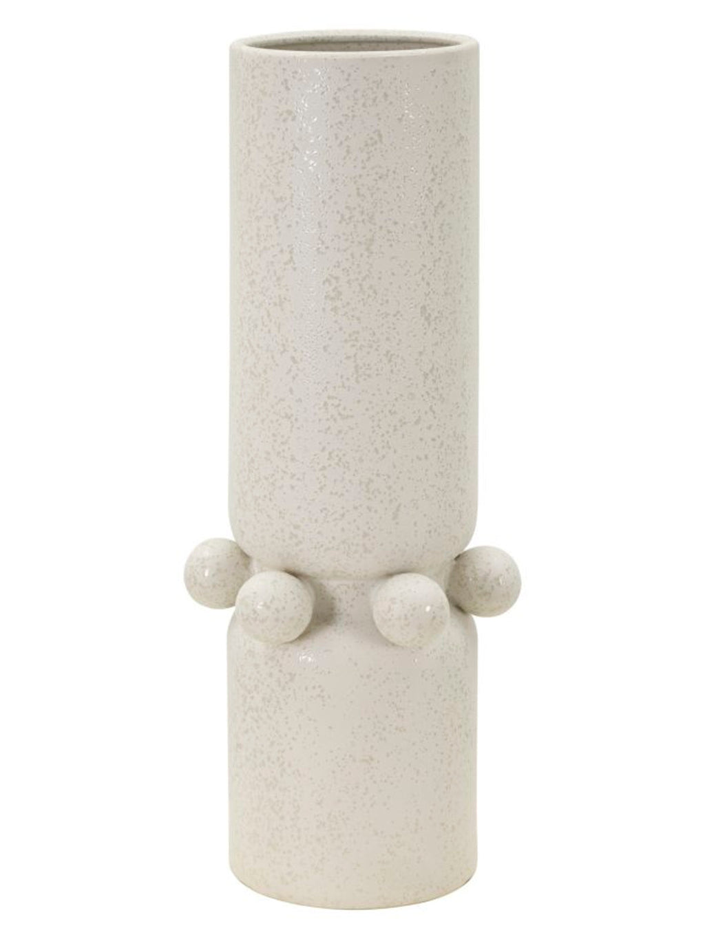 Vaso decorativo in ceramica crema, Ø15,5x41 cm – Bubbles