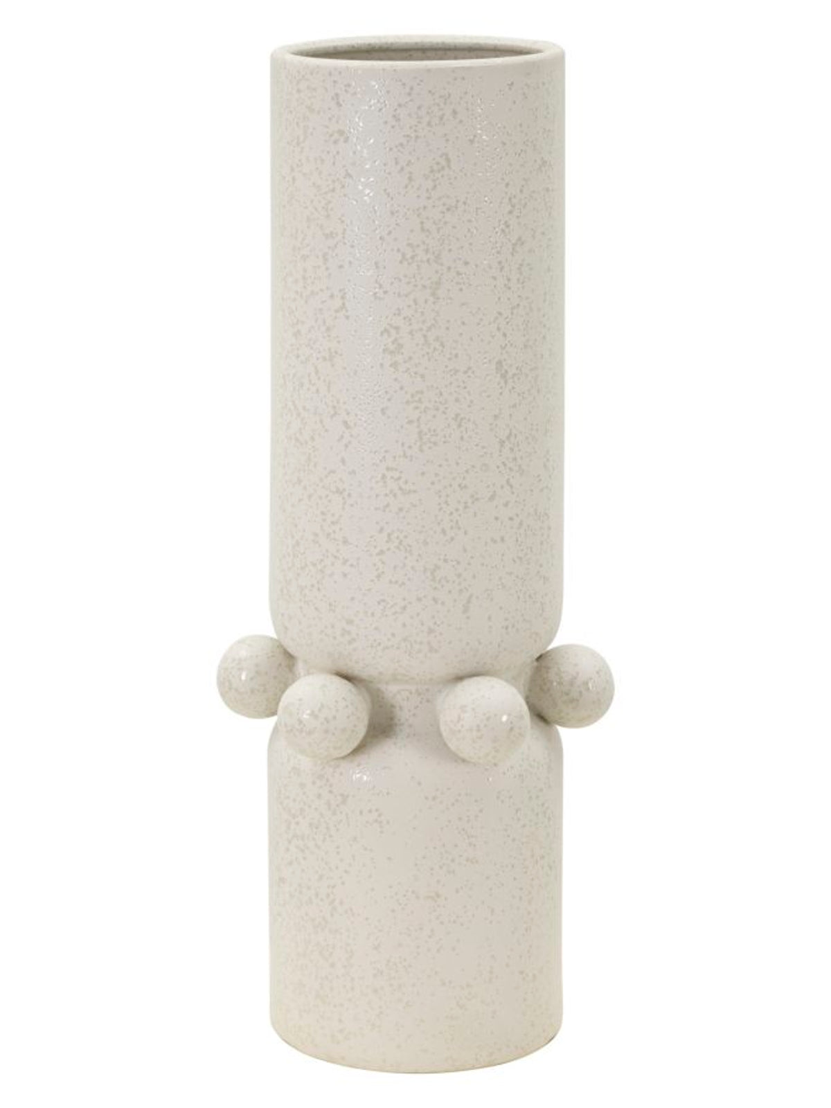 Vaso decorativo in ceramica crema, Ø15,5x41 cm – Bubbles