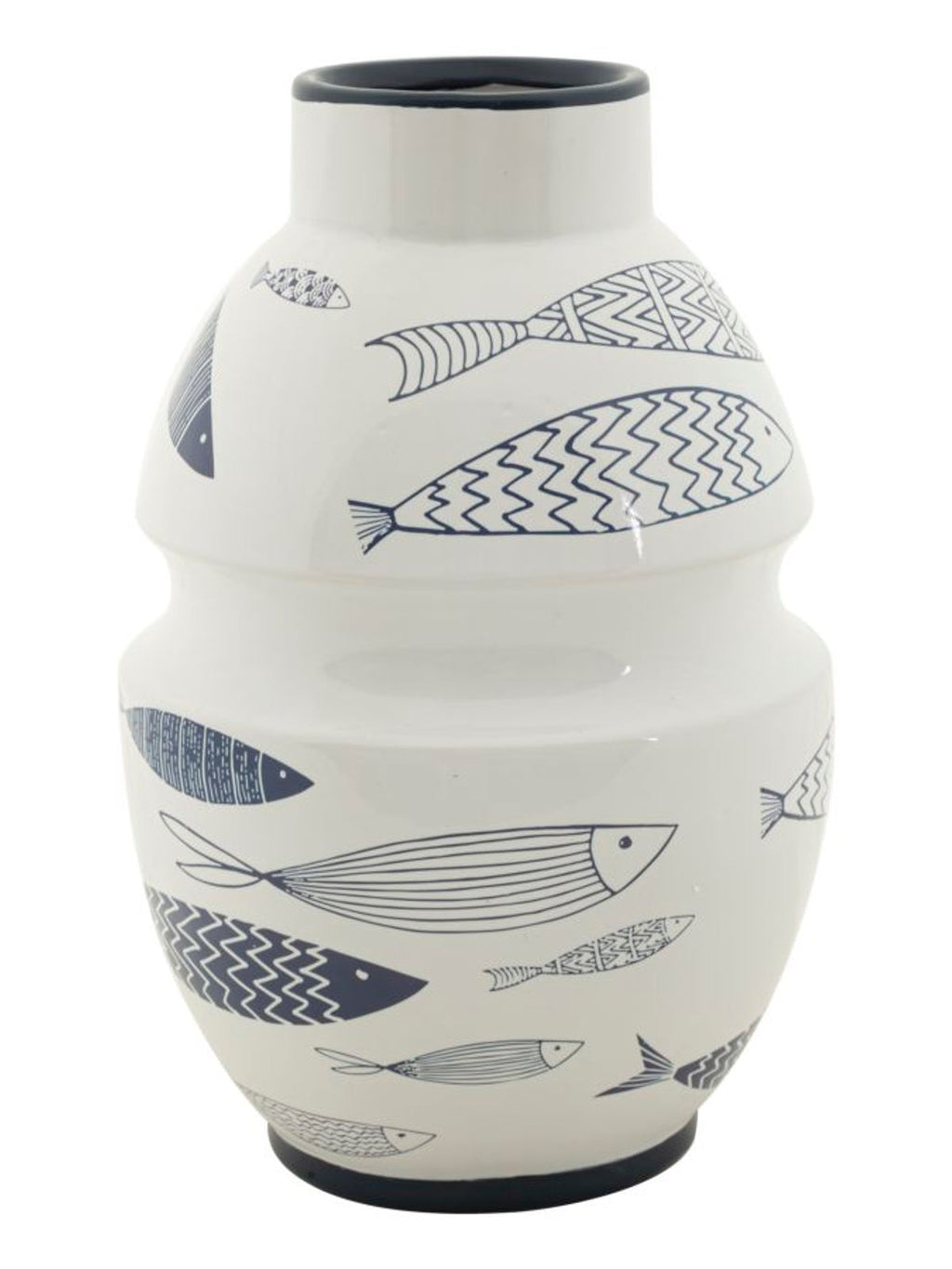 Vaso decorativo in ceramica multicolore, Ø21x31 cm – Fish
