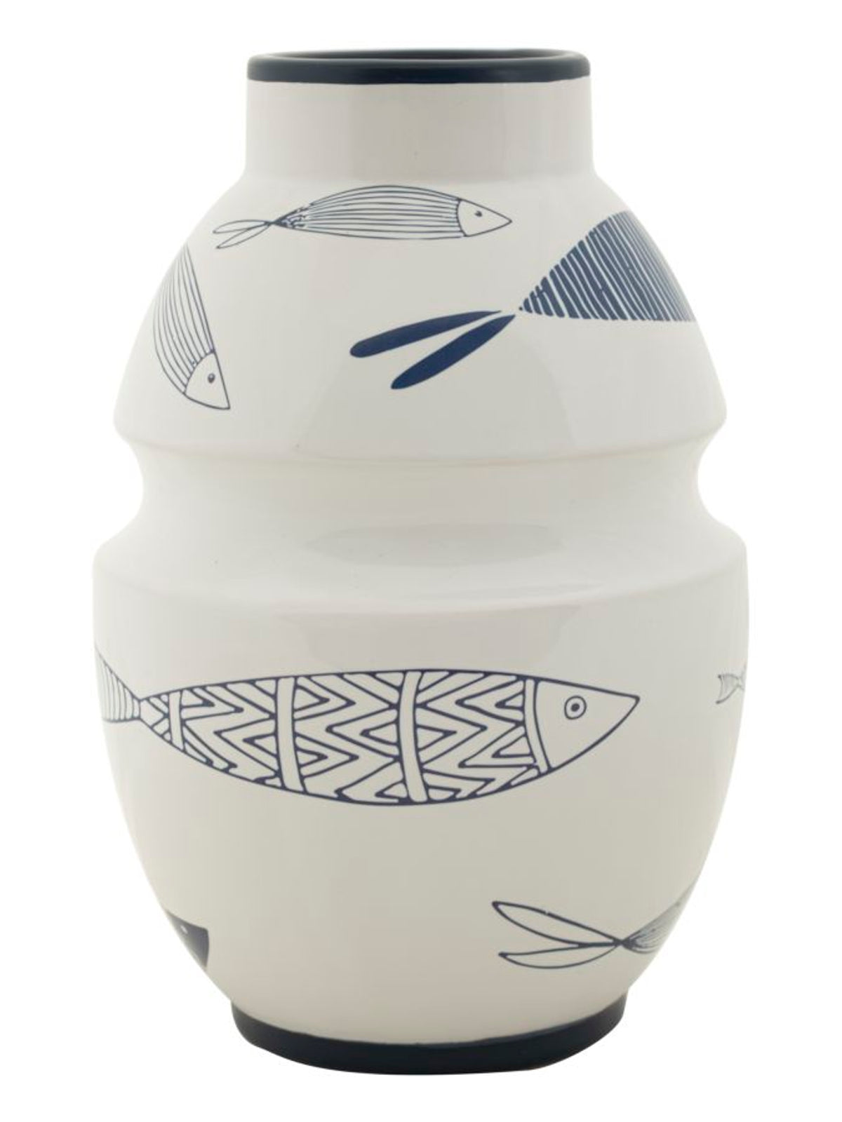 Vaso decorativo in ceramica multicolore, Ø15x24 cm – Fish