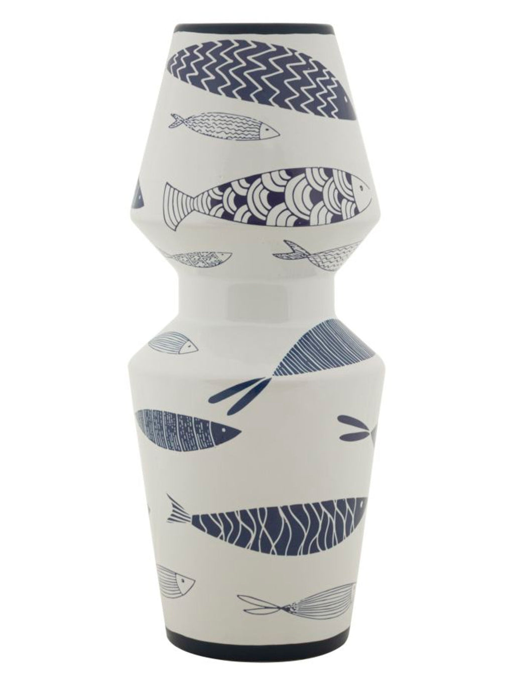 Vaso decorativo in ceramica multicolore, Ø14x34 cm – Fish Double