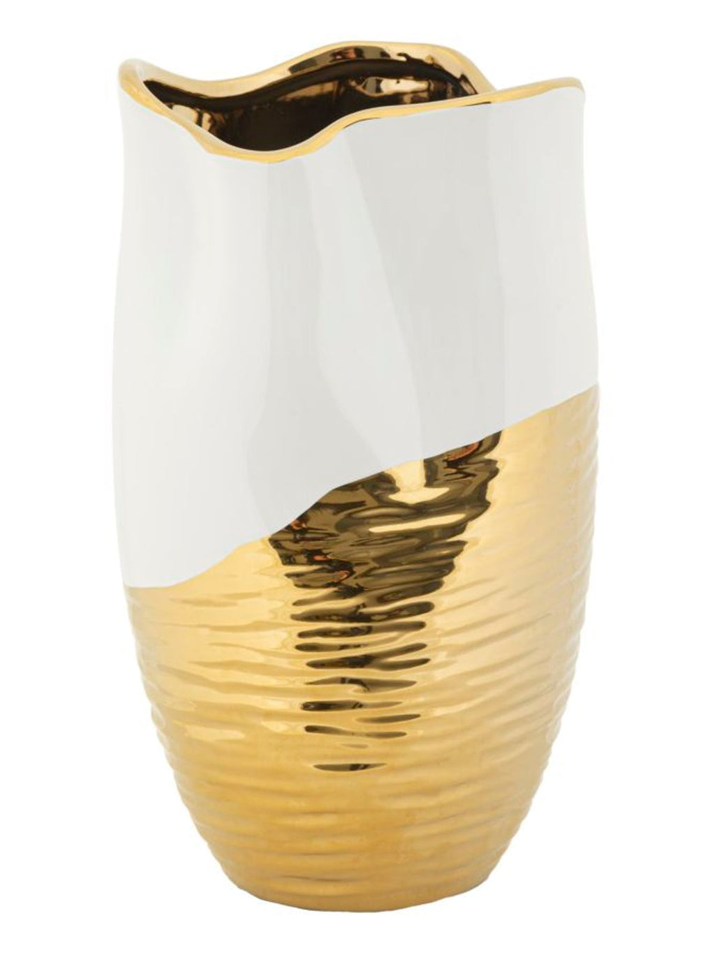Vaso decorativo in ceramica bianca, Ø20x35 cm – Lux