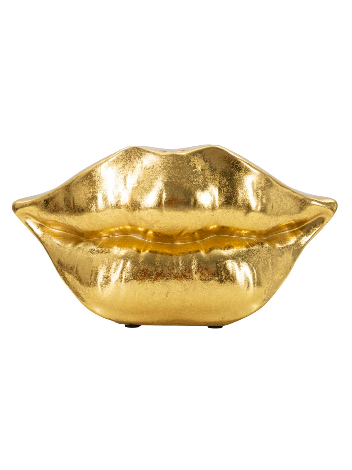 Vaso decorativo in resina oro, 23x8x12 cm – Mouth Lip
