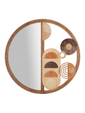 Specchio da parete in legno multicolore, Ø80x3 cm – Block
