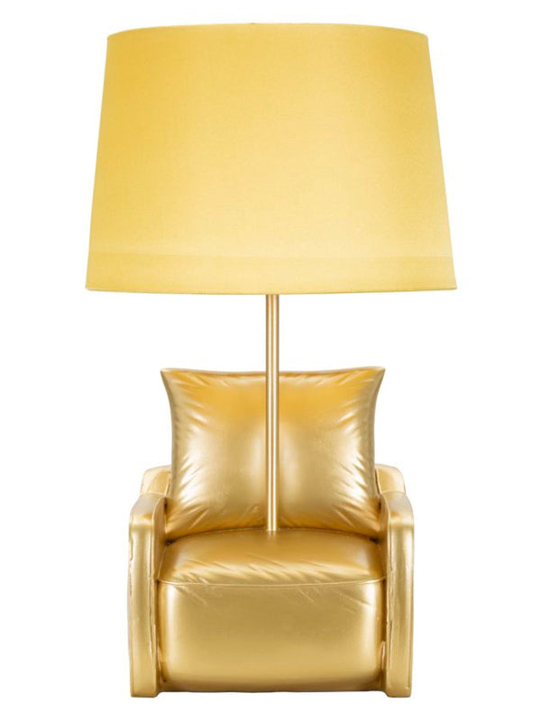 Lampada da comodino in resina giallo, Ø26x46 cm – Midcentury