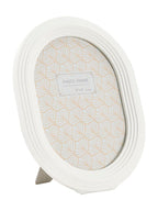 Cornice portafoto in resina bianca, 20x2x25 cm – Ovally