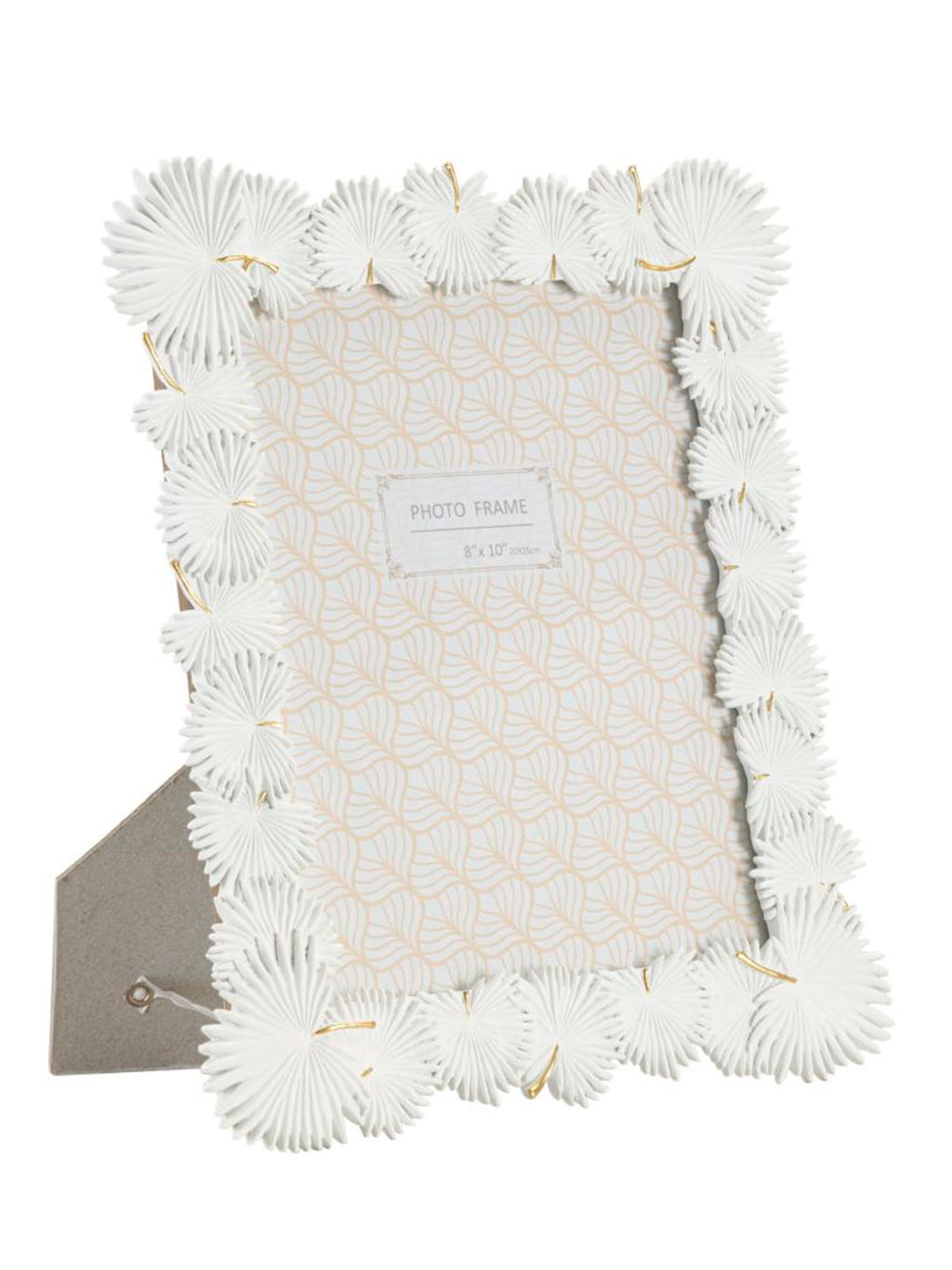 Cornice portafoto in resina bianca, 28,5x1,7x33 cm – Palm Leaf