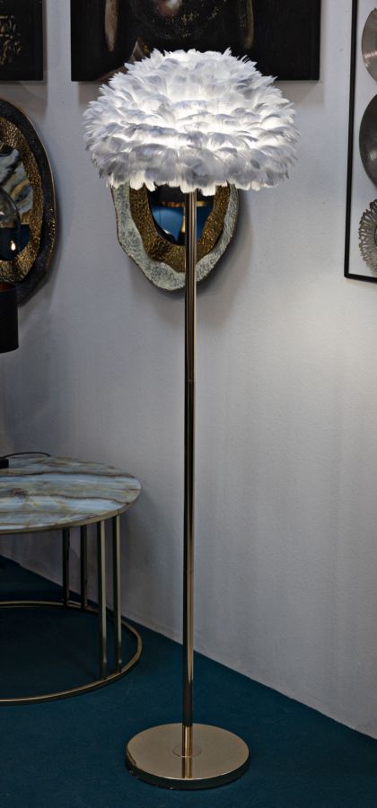 Lampada da terra Feathers Slim grigia, Ø43x170 cm – dettaglio 4