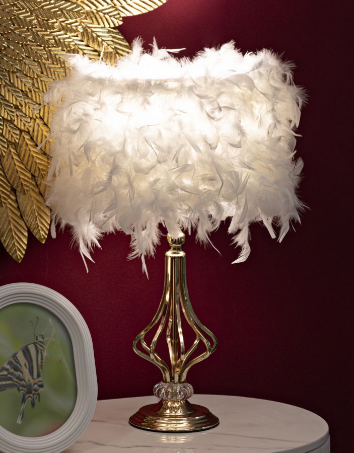 Lampada da tavolo Tarty bianca, Ø25x54 cm – dettaglio 4