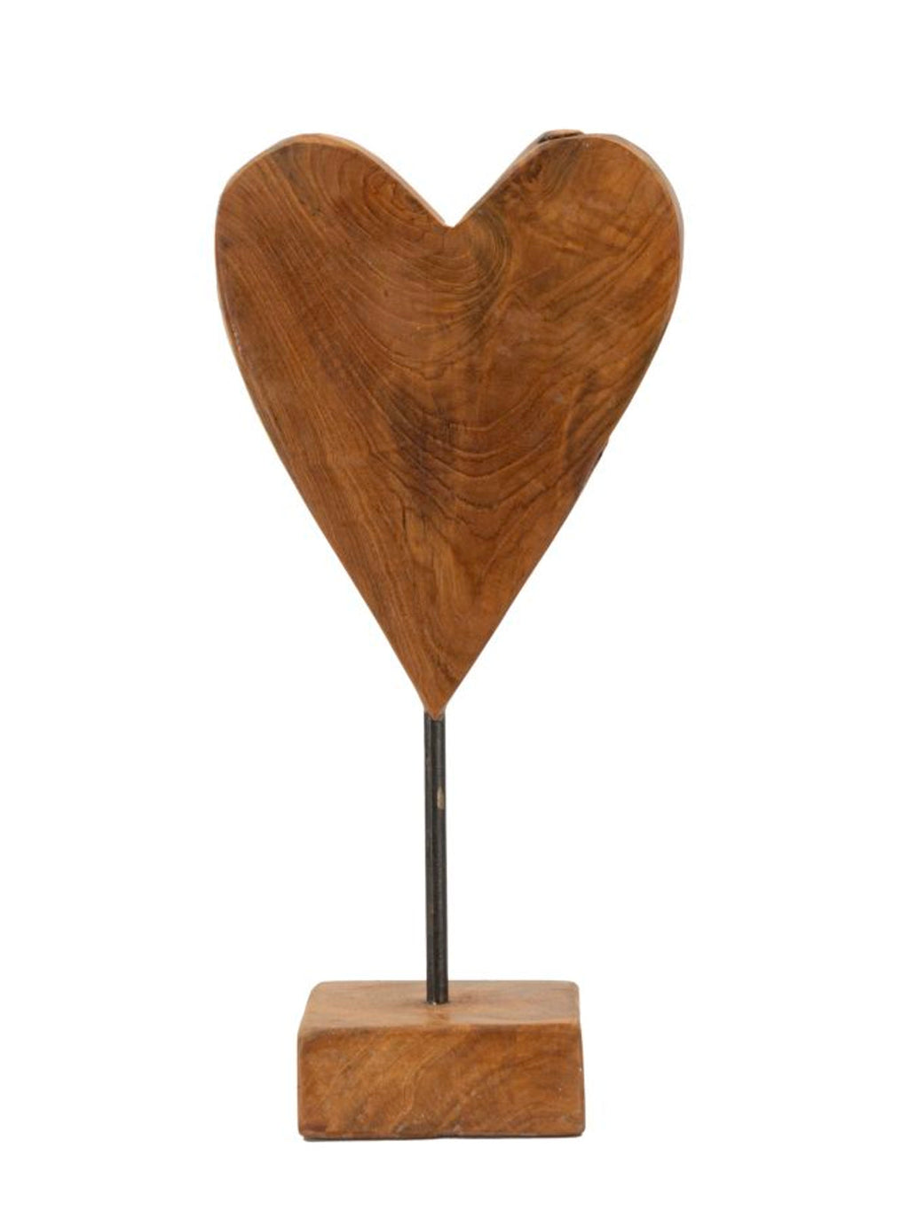 Scultura decorativa in teak marrone, 15x10x35 cm – Cuore Ric