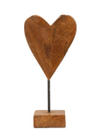 Scultura decorativa in teak marrone, 15x10x35 cm – Cuore Ric