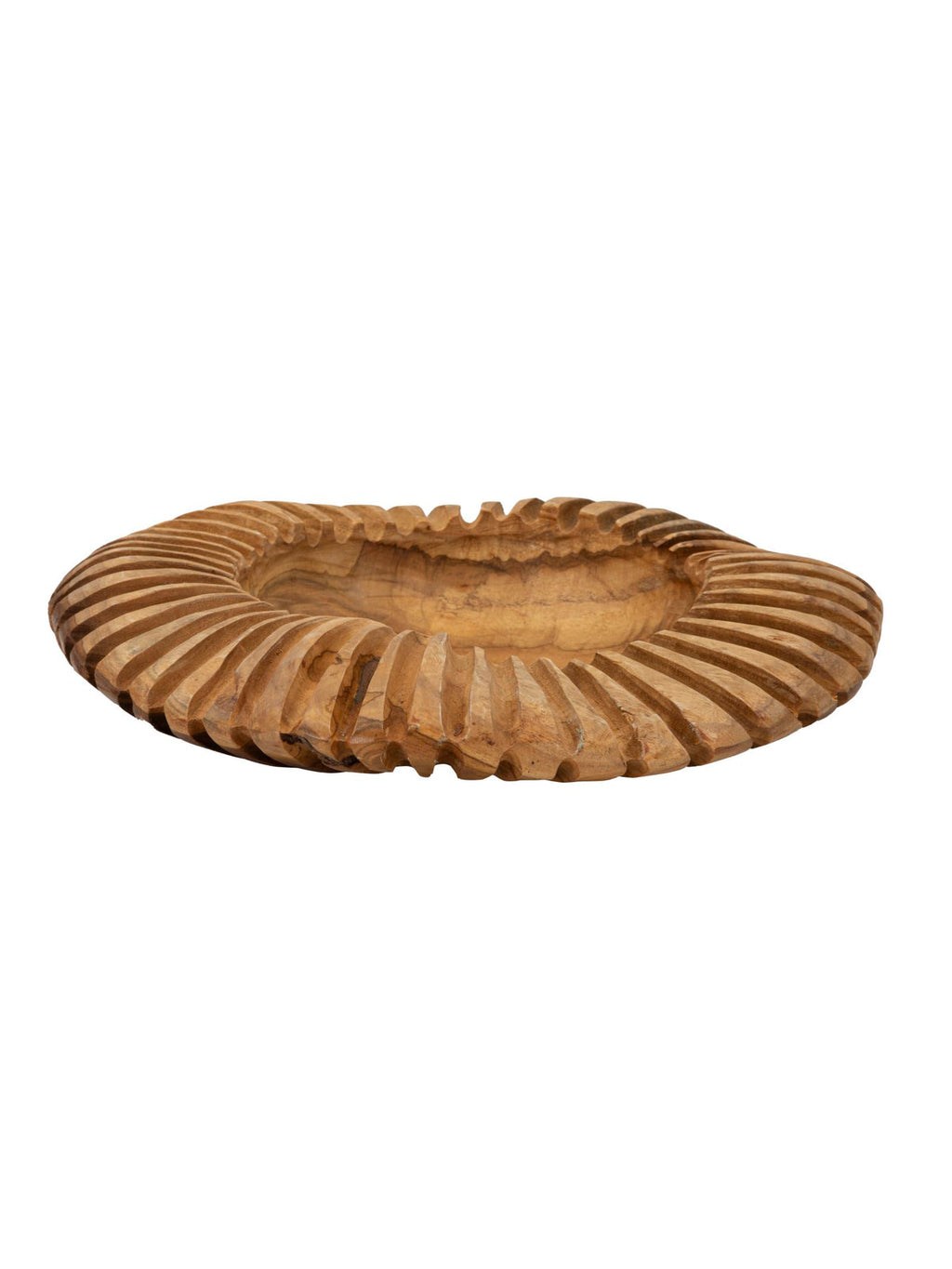Svuotatasche decorativo in teak marrone, Ø35x7 cm – Geris