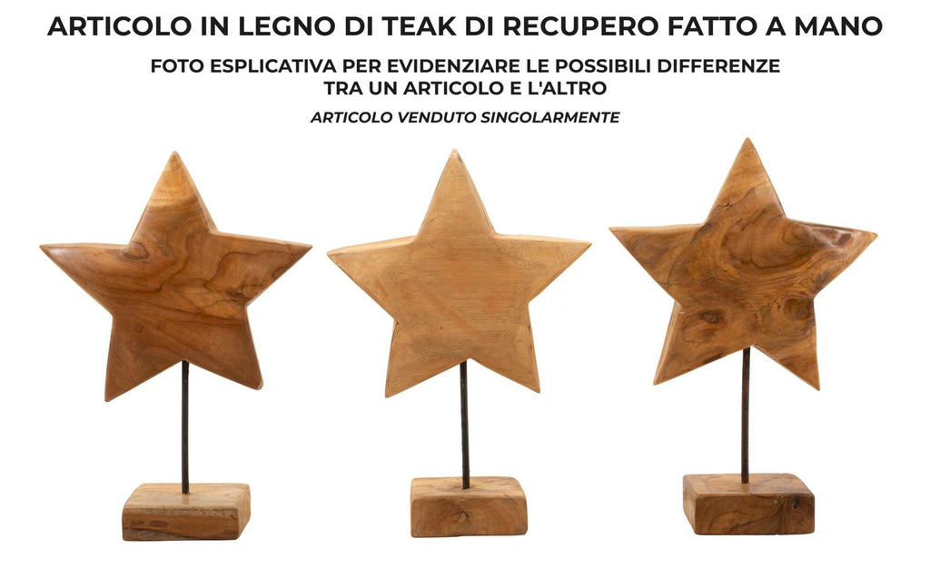 Scultura Stella in Teak Riciclato - foto 8