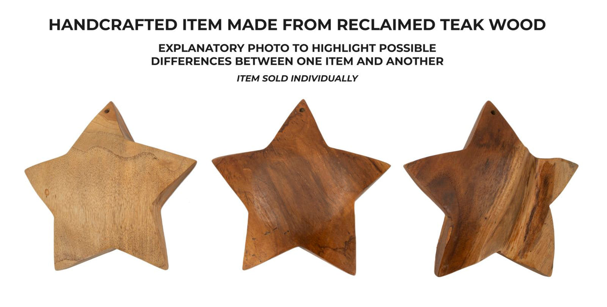 Decorazione Bintang da da appendere in Teak Riciclato (pezzi Unici-non Ripetibile in Serie - foto 8