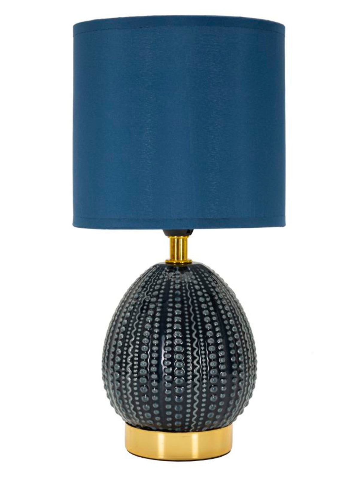 Lampada da comodino in ceramica blu, Ø15x30,5 cm – Flavi