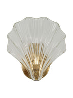 Applique da parete in vetro oro, 20x14x22 cm – Lampada Shell