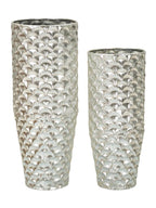 Portavaso da terra in metallo argento, Ø37x92x-32x75 cm – Silvy