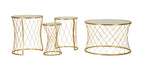 Tavolinetti Noah Gold set 4 Pz, Ø70x45-47x54,5-36x50-28x45 cm