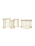 Tavolino da salotto in metallo oro, Ø70x45-47x54,5-36x50-28x45 cm – Noah