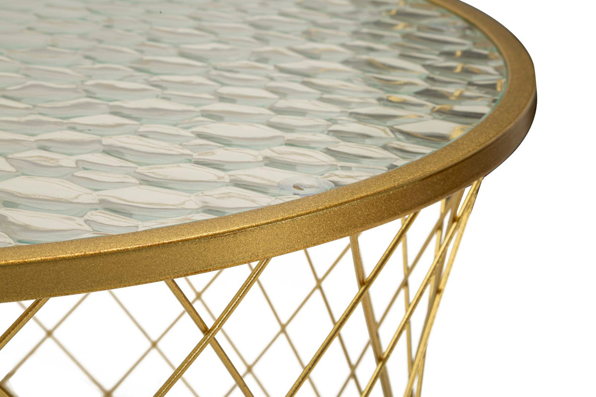 Tavolinetti Noah Gold set 4 Pz, Ø70x45-47x54,5-36x50-28x45 cm – dettaglio 2