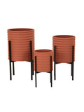 Portavaso da terra in metallo rosso, Ø36x56,5-30x48,5-24x37,5 cm – Milly