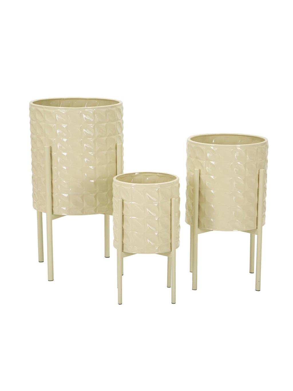 Portavaso da terra in metallo crema, Ø36x56,5-30x48,5-24x37,5 cm – Betsy