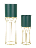 Portavaso da terra in metallo verde, Ø23x70-19x50 cm – Grent Stand