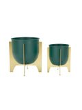 Portavaso da terra in metallo verde, Ø24,5x26-19x21 cm – Grent Shet