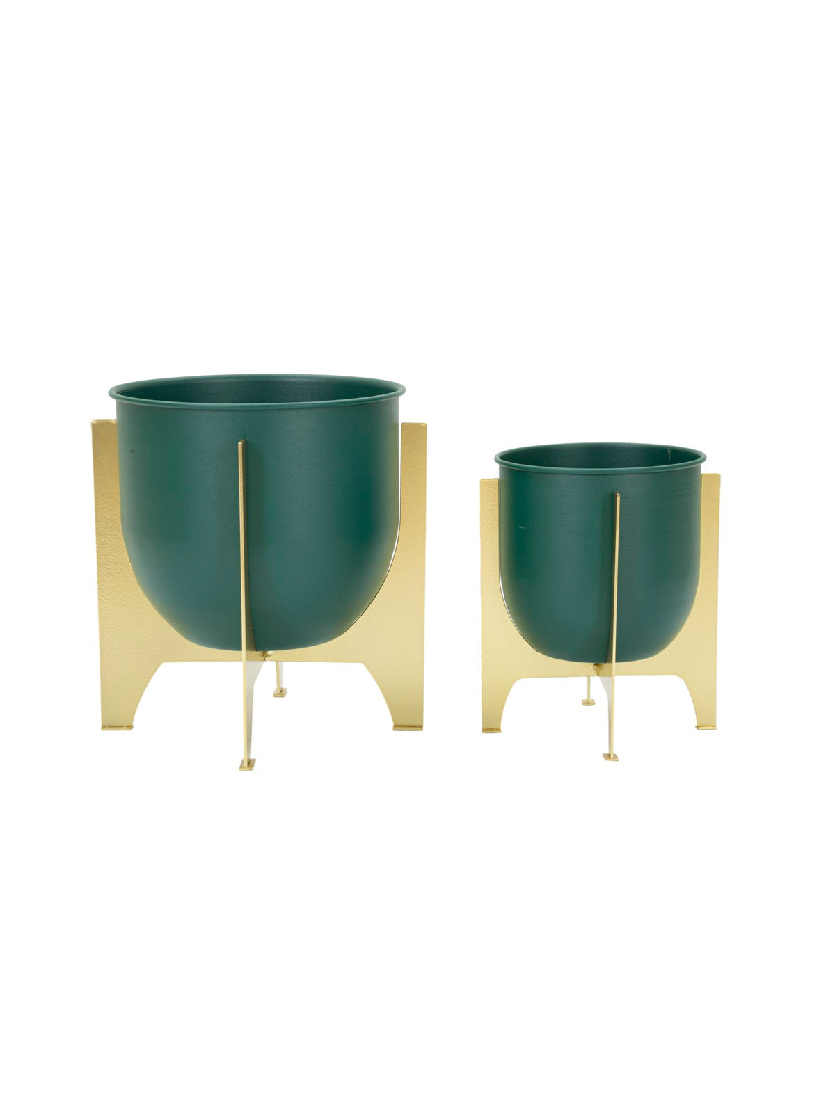 Portavaso da terra in metallo verde, Ø24,5x26-19x21 cm – Grent Shet