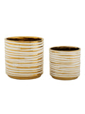 Portavaso da terra in ceramica bianca, Ø23x22-18x17,5 cm – Blom