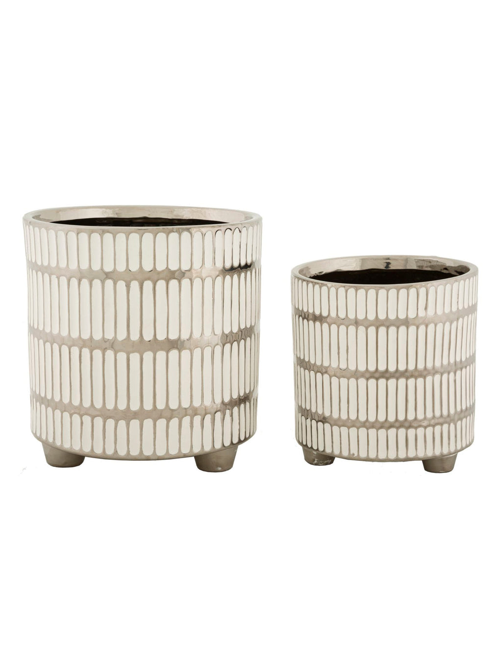 Portavaso da terra in ceramica bianca, Ø22,5x24-18x19 cm – Ray