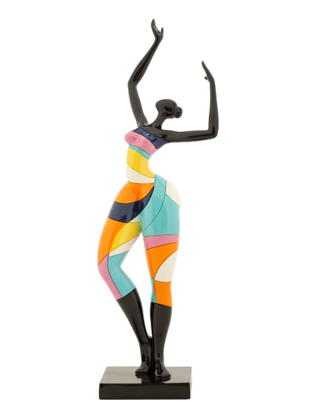 Scultura decorativa in resina multicolore, 12,5x10x38 cm – Donnina Dance Rubic