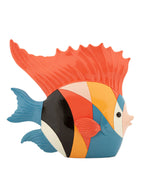 Scultura decorativa in resina multicolore, 28x8x25 cm – Pesce Rubic
