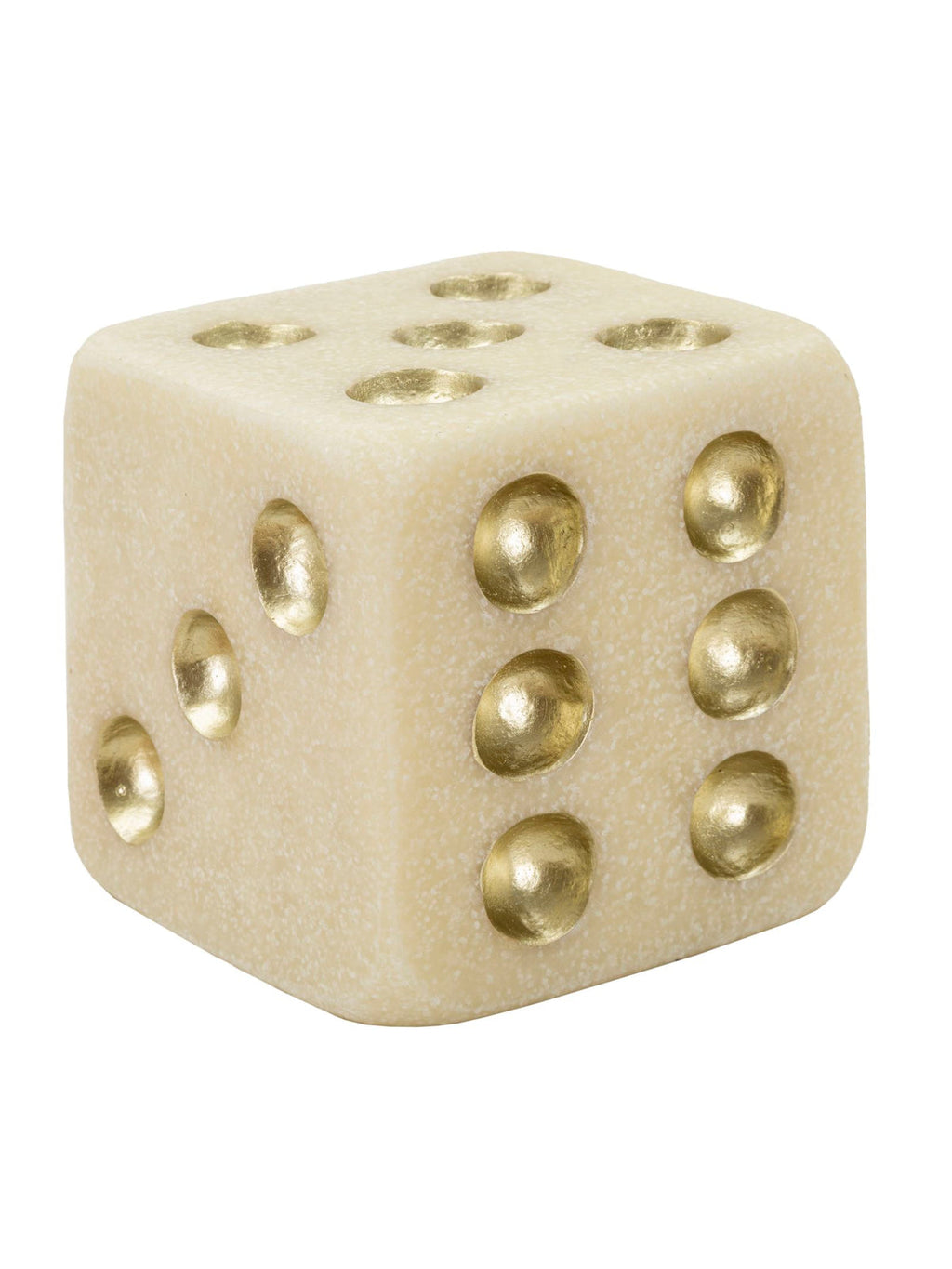 Scultura decorativa in resina bianca, 12x12x12 cm – Dado Quarzy