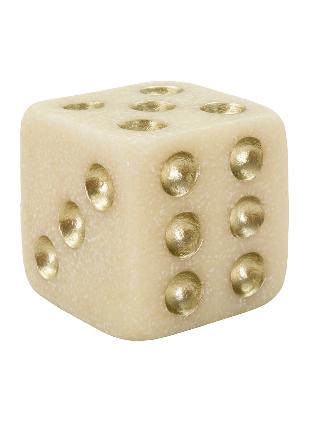 Scultura decorativa in resina bianca, 8x8x8 cm – Dado Quarzy