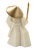 Scultura decorativa in resina bianca, 14x9x24,5 cm – Samurai Toku Quarzy