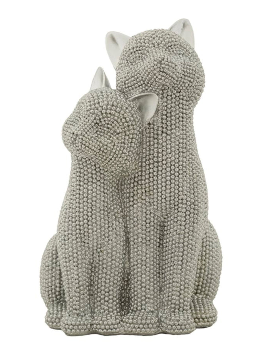 Scultura decorativa in resina argento, 13x10x21 cm – Gatti Sparky
